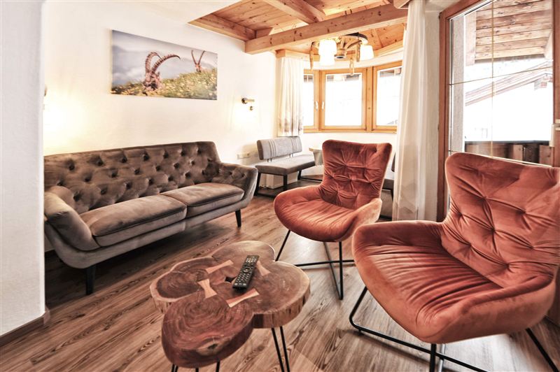 Appartement der Steinbock - Terrasse und Essecke